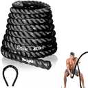 Yes4All 1.5/2 Inch Battle Ropes with Extra Protective Sleeve, Workout Ropes for Cross-Training Home Gym & Fitness Exercises, Strength Training - 40 Feet Lengths 