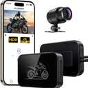 Motorcycle Dash Cam, 2K Ultra HD Front Dash Camera for Motorcycle, IP67 Waterproof, Loop Recording 24H Parking Monitor Wide Angle Night Vision with App Control, Max Support 128 GB