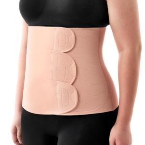 Momcozy Ergowrap Postpartum Belly Band for C-Section Recovery and Vaginal Birth, Abdominal Binder with 3D Lifting & Ergonomic Back Support, Seamless Belly Wrap Shapewear for Post Surgery Recovery (Medium, Oyster Pink)