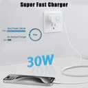 30W USB-C Power Adapter Fit for MacBook Air 13/12 inch M1/M2, 2022 2020 2019 2018 Laptop, iPad Pro 12.9/11 inch, iPhone 16/15 Pro Max, Type C Wall Fast Charging Power Supply Cord Replacement