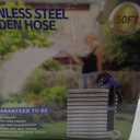 Garden Hose 50 ft, Heavy Duty Stainless Steel Metal Hose, Flexible Water Hose with 10 Function Nozzles, Kink Free, Leak-Proof, Easy to Use and Store for Outdoor, Yard, Lawn, RV, Car Wash