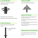 18.5 inch Squirrel Baffle for Bird Feeder Pole - Dynamic Steel Spring-Loaded Wobble Defense, Metal Buckle