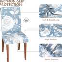 Stretch Dining Chair Covers Set of 2,Floral Print Chair Covers,Soft Removable Washable,Pet Friendly Furniture Protector,Universal Chair Slipcovers for Home, Kitchen,Ceremony Dining Room Seat