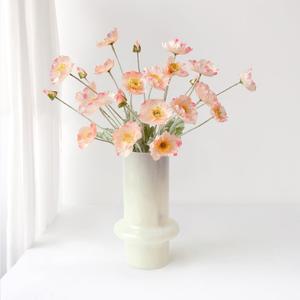 ZYTUYO 6PCS Champagne Pink Poppy Flowers Artificial Faux Flowers with Silk Stems Poppies Spring Bouquets for Home Party Halloween Centerpiece Table Baby Shower Decor