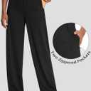 Women's Wide Leg Golf Dress Pants 27"/29"/31" Flowy Travel Work Slacks Trousers UPF 50+ Business Casual Outfits Palazzo Pants M
