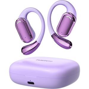 TUINYO True Wireless Ear Hooks, IPX5 Waterproof, Stable One-Step Bluetooth Connection with Long Transmission, 40hrs Longed Standby Time with 10hrs Playtime for Each, Compatible to Different Devices (Purple)