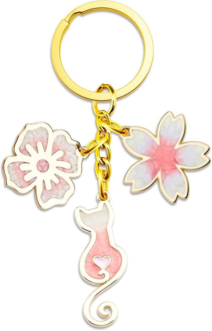 Pink Flower Bag Charms for Handbags Kawaii Decor