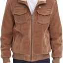 Levi's Men's Leather Sherpa Aviator Bomber Jacket, Cognac Faux Suede, X-Large