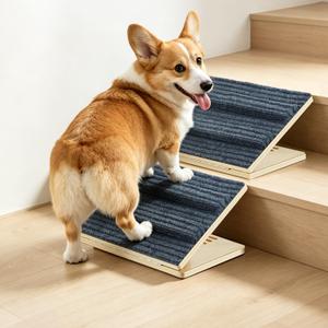 Dog Ramp for Stairs for Small Dogs Up to 40 lbs - Adjustable Dog Stair Ramp with Non-Slip Carpet, Foldable Pet Ramp for Stairs, Dog Ramp Stairs for Senior Dogs, Puppies, Bed, Sofa (6-Pack)