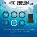 Bulkhead Replacement Kit Compatible with Pentair 154714 Triton II Pool and Spa Sand Filter Black