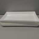 US Acrylic White Plastic Serving Trays (Set of 4) 15 x 10 | Large Unbreakable Reusable Rectangular Party Platters | Serve Appetizers, Fruit, Veggies, & Desserts | BPA-Free & Made in USA