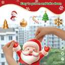 3 x DKTIE Christmas Window Stickers, Navidad Snowflake Window Clings Stickers for Glass, Xmas Decals Decorations Holiday Snowflake Santa Claus Reindeer Decals for Party (Q316, 8 Sheets 20x30CM)