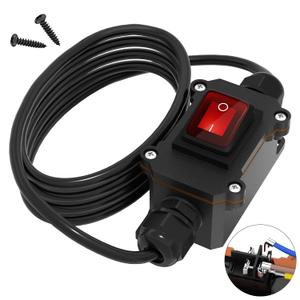 Inline Cord Switch 12V 20A DC Waterproof Inline Switch IP66 Red Lighted 2 Position 4 Pin DPST with 14 AWG Wire Outdoor Inline Power Lamp ON/Off Switch