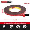Double Sided Tape Heavy Duty, Waterproof Mounting Foam Tape, 36.5ft Length, 0.4in Width, High Temperature Resistant Adhesive Tape for Car, LED Strip Light, Office Decor, Uses 3M VHB 5952 Raw Material