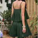 WEAREWE Women's Summer Sleeveless Jumpsuit Chiffon Romper Casual Beach Cover-up Dressy Outfit P (Medium)