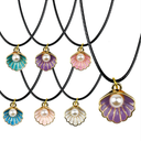36 Pack Mermaid Shell Necklace Summer Pink Shell Mermaid Party Gift Decor for Princess Under The Sea Birthday Themed Party Little Girls Gift Bag School Rewards