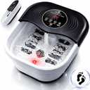 Collapsible Heated Foot Spa with Bubble and Red Light Temperature Control Foot Bath Massager and Soaking Tub Featuring 8 Shiatsu Massage Rollers Pumice Stone and Built-in Timer Ideal Gift for Wife,Mom