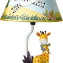 Fantasy Fields - Sunny Safari Animals Thematic Kids Table Lamp, for Girls & Boys Rooms with Printed Zebra Lampshade & Sculpted Monkey, Giraffe, & Tiger Base, Jungle Lamp for Nurseries & Baby Rooms