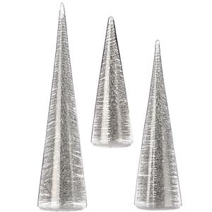 Regency International Bristle in Glass Tree, Set of 3 (Silver)