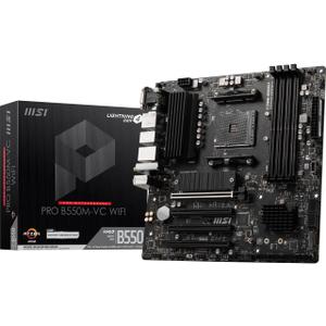 MSI PRO B550M-VC WiFi ProSeries Motherboard (AMD Ryzen 5000 Series, AM4, DDR4, PCIe 4.0, SATA 6Gb/s, M.2, USB 3.2 Gen 2, HDMI/DP, Wi-Fi 6E, Bluetooth 5.2, mATX)