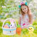 6 Pcs My First Easter Basket Plush Playset, Baby Easter Baskets for Kids Already Filled with Bunny Chick Egg Carrot, Easter Toys & Gifts for Baby Toddler Kids Boys & Girls