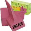 2 x Plant Labels 200 Pcs Yuanling T-Type Plastic Garden Tags Waterproof Plant Sign Stakes Nursery Garden Makers for Seedlings Flower Vegetables Herb Potted Belt Permanet Marker Pen (Red)