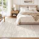 6x9 Area Rugs Living Room Rug: Washable Modern Abstract Rugs Neutral Non Slip Rug Soft Low Pile Indoor Bedroom Carpet for Nursery Office Dining Room Kids Room (Beige, 6'x9')