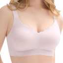 Bras for Women No Underwire, Wireless Bras with Support, Breathable Padded Everyday Bra (L)