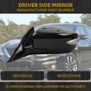 Dasbecan Left Driver Side Door Mirror Compatible with Nissan Altima 2013-2018 Heated with Turn Signal Indicator Power Glass Manual Folding Replaces 963743TH1A Black 6Pins