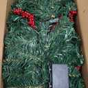 MorTime 9 FT LED Christmas Garland with Pinecones Red Berries Bows Christmas Balls Candies, Multi-Function Christmas Garland with 50 Warm White LED Lights, 180 Branch Tips