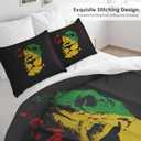 Comforter Set Twin Size, Lion African Yellow Soft 2 Pcs Bedding for Kids and Adults, Green Red Black Rasta Comforter Set with Pillowcase, for Bedroom Bed Decor