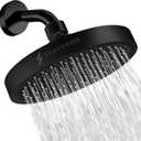SparkPod Shower Head - High Pressure Rain - Premium Quality Luxury Design - Easy Clean Adjustable Replacement for Your Bathroom Shower Heads (Midnight Black Matte, 6 Inch Round)