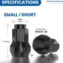 GAsupply 10x1.25 ATV Lug Nuts 14mm Hex, 10x1.25mm Closed End Acorn Tuner Black Lug Nut 1.2" 30mm Tall Conical Seat 60 Degree for Aftermarket Wheels, 16 Pcs