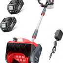Electric Snow Shovel, 20V Snow Blower Cordless with 2 x 5.0 Ah Batteries and Charger, Battery Powered Throwing Snow Up to 23 Ft, 6 x 12 Inch Cleaning Path Great for Driveway, Steps, Patio, Sidewalk