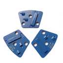 PCD Grinding Disc 3Pcs Trapezoid Shape with Diamond for Concrete Epoxy Removal (None Thread Hole-Polycrystalline Left)