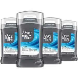 DOVE MEN + CARE Deodorant Stick for Men Clean Comfort 4 Count Aluminum Free 72-Hour Odor Protection Mens Deodorant with 1/4 Moisturizing Cream 3 oz (Pack of 3)