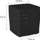 14 Gallon Outdoor Storage Box, Faux Rattan Deck Box with Removable Lid & Lockable Feature, All-Weather Waterproof Storage Bench for Poolside, Garden Tools Delivery Packages, Black