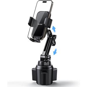 Lamicall Phone Holders for Your Car - [Thick Cases Friendly] Universal Adjustable Cell Phone Car Mount for Truck Golf Cart and All 4-7" inches Smartphones (NEW Upgraded - Lucite black)