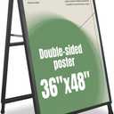 A Frame Sign 36x 48'' Sandwich Board Heavy Duty Double-Sided Sidewalk Signboard Folding Holder Outdoor Pavement Sign for Businesses Store Signs (Frame only),Black