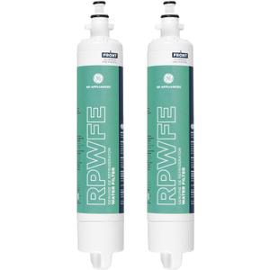 GE RPWFE Refrigerator Water Filter, Genuine Replacement Filter, Certified to Reduce Lead, Sulfur, and 50+ Other Impurities, Replace Every 6 Months for Best Results, Pack of 2