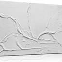 THRLVEART Abstract Canvas Wall Art For Kitchen Minimalist Hand Painted Wall Art For Bedroom White Wall Decor For Living Room Size 20 x 40 Inch