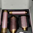 5 in 1 Blow Dryer Brush Set, Upgrade Hair Dryer & Blow Dryer Brush & Air Curling Wrap & Paddle Brush, Detachable Hot Air Brush Styling Tools, High Speed Travel Hair Volumizer Straightener Curler Pink