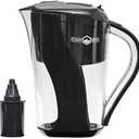 10- Cup Pitcher with 6-Stage Filter. Removes Fluoride, Chlorine, Lead, and Other Volatile Organic Compounds. Increases PH. Improves Taste. Replacement Filters Cost 25% to 33% Less.
