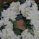 24" Spring Summer Front Door Wreath, Life-Like Artificial White Dahlia Hydrangea Wreath for Wedding Valentine's Day Mother's Day Memorial Day