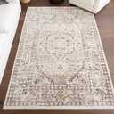 nuLOOM Devika Medallion 5x8 Area Rug for Living Room Bedroom Dining Room Kitchen, Light Grey/Ivory