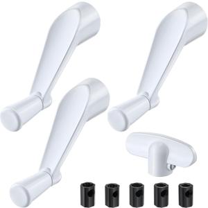 Enhon 4 Pack 3/8'' Spline Socket Crank Handle with Tee Handle Casement Operator, Stone Finish, Easy Install, Smooth 360 Degree Operation?Features 3/8-inch Bore and a 3-1/8-inch Reach?
