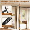 BONPALLY Room Divider Curtain Rod for Wide Space Room Separation, 28-171inch(W) 4-10ft(H) Adjustable No Drilling Tension Curtain Rods, Heavy Duty Temporary Privacy Wall Divider, Black