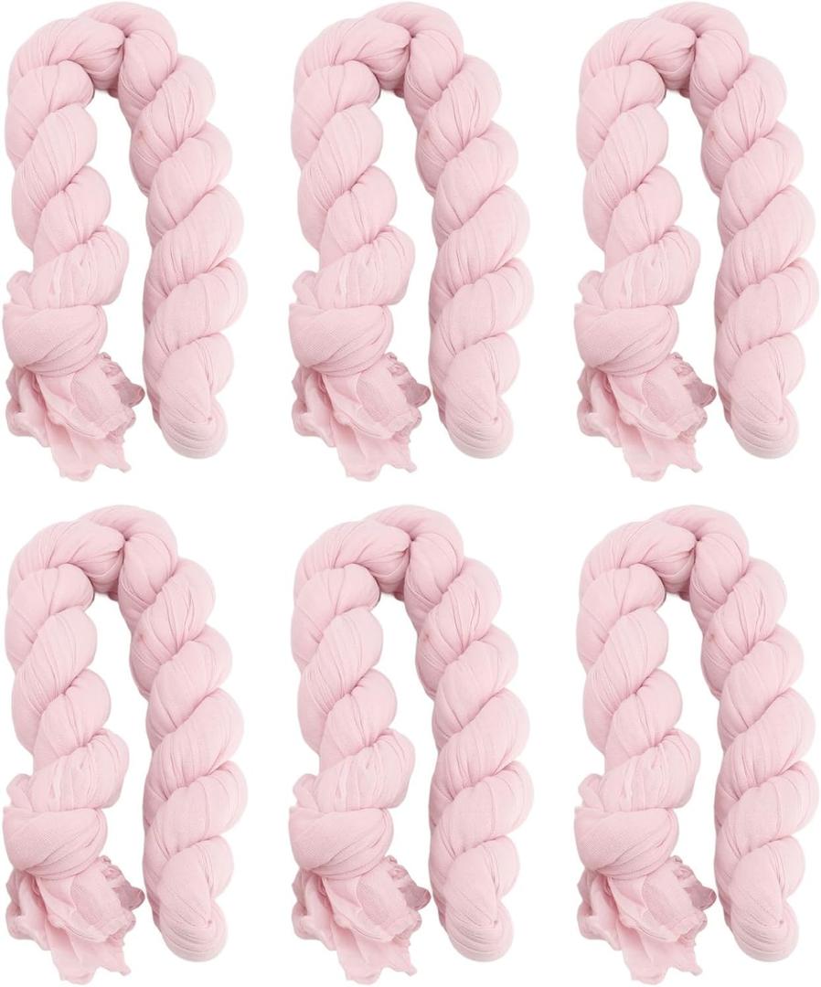 Ruffled Light Thin Polyester Fabric Table Runner for Wedding Party Decorations 300x90cm (7 Pack)