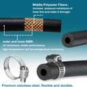 2 x 1/2 Fuel Line, Fuel Line Hose 5 Feet, NBR Rubber Gasoline Tube with 5PCS stainless Steel Clamps