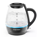 Chefman 1.7-Liter Electric Tea Kettle w/ Borosilicate Glass and Automatic Shutoff - Black